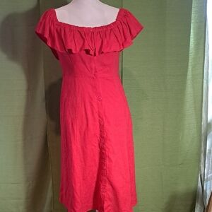 Forever 21 Red Ruffled Midi Dress